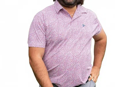 Breezy Golf Men's Flower Petals Golf Polo In Pink