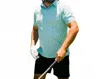 Breezy Golf Men's Oyster Bar Polo In Light Blue In Green