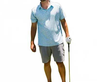 Breezy Golf Men's Windy Daisies Polo In Blue