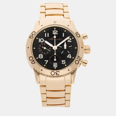 Pre-owned Breguet Black 18k Rose Gold Transaltantique Type Xx 3820br/f2/rw9 Automatic Men's Wristwatch 39 Mm