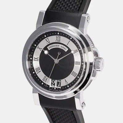 Pre-owned Breguet Black Stainless Steel De La Marine 5817st/92/5v8 Automatic Men's Wristwatch 39 Mm