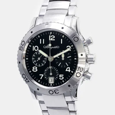Pre-owned Breguet Black Stainless Steel Transaltantique 3820st/h2/sw9 Automatic Men's Wristwatch 39.5 Mm