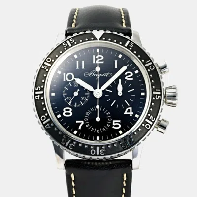 Pre-owned Breguet Black Stainless Steel Transaltantique Automatic Men's Wristwatch 39 Mm