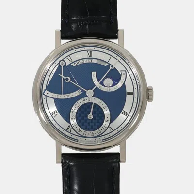 Pre-owned Breguet Blue 18k White Gold Classic 7137bb/y5/9vu Automatic Men's Wristwatch 39 Mm
