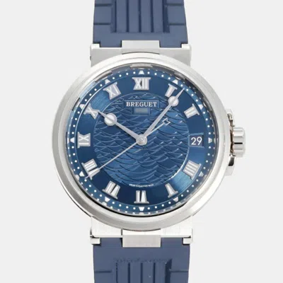 Pre-owned Breguet Blue White Gold Marine 5517bb Men's Watch 45 Mm