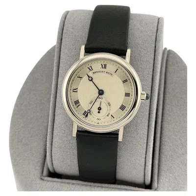 Pre-owned Breguet Classique 3210 30.5mm Silver Roman Dial Manual Winding 18k White Gold