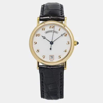 Pre-owned Breguet Classique 3325 Automatic White 18k Yellow Gold Women's Wristwatch 32 Mm