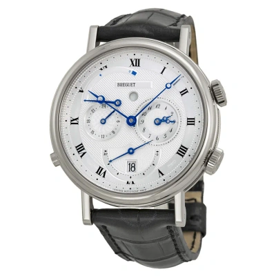 Breguet Classique Alarm White Gold Black Leather Men's Watch 5707bb129v6