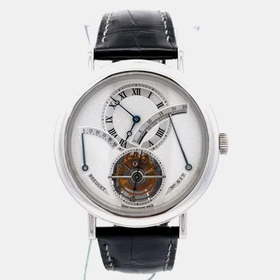 Pre-owned Breguet Classique Complications 3657 Silver Platinum Manual Winding Men Wristwatch 39mm