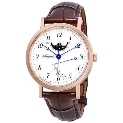 Breguet Classique Moonphases Automatic White Dial 18k Rose Gold Men's Watch 7787br299v6 In Burgundy