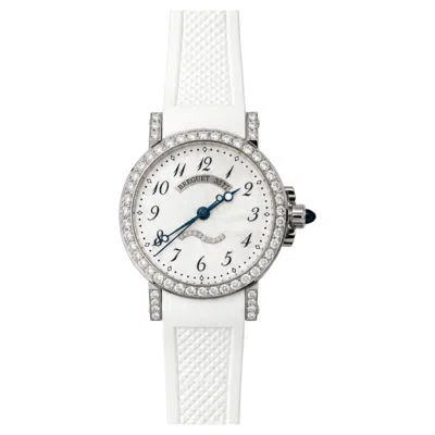 Pre-owned Breguet Marine 18k White Gold 30mm Mother Of Pearl Diamond Bezel 8818b Watch