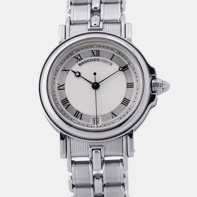 Pre-owned Breguet Marine 4400bb/12/b70 Silver 18k White Gold Automatic Unisex Watch 33mm