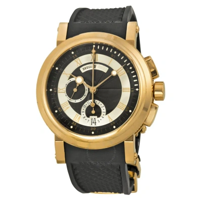 Breguet Marine Black Dial Rubber Men's Watch 5827br/z2/5zu In Black / Gold / Rose