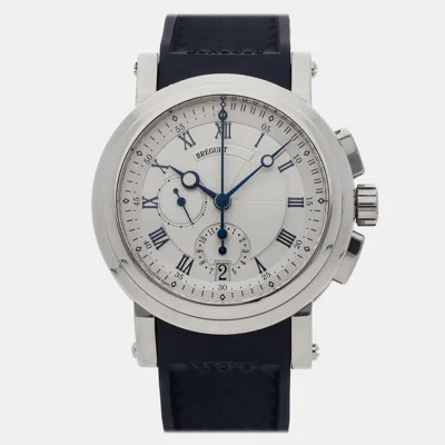 Pre-owned Breguet Marine Chronograph 5827bb/12/5zu 42 Mm In Silver
