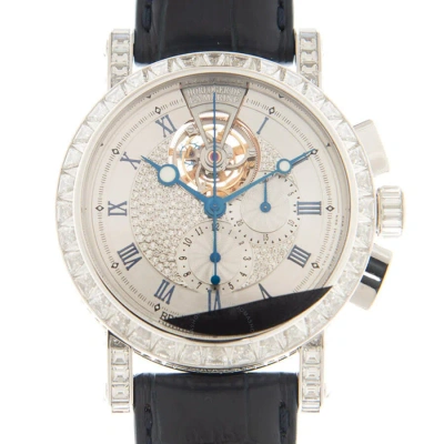 Breguet Marine Tourbillon Hand Wind Diamond Silver Dial Men's Watch 5839bb/6d/9zu/dd0d In Metallic