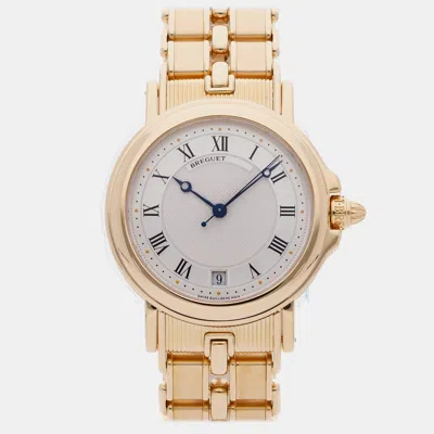Pre-owned Breguet Marine 3400ba/12/a90 Automatic 36 Mm In Silver