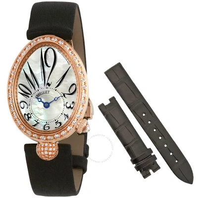 Breguet Reine De Naples 18kt Rose Gold Automatic Mother Of Pearl Dial Ladies Watch 8928br/5w/844.dd0 In Black