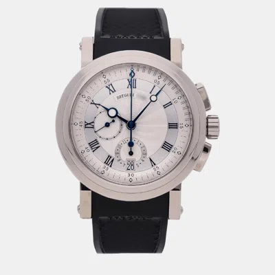 Pre-owned Breguet Silver 18k White Gold Marine 5827bb/12/5zu Automatic Men's Wristwatch 42 Mm