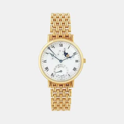 Pre-owned Breguet Silver 18k Yellow Gold Classique 4124l Automatic Men's Wristwatch 36.5 Mm