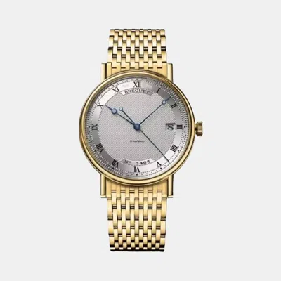 Pre-owned Breguet Silver 18k Yellow Gold Classique 5177ba/12/av0 Automatic Men's Wristwatch 38 Mm