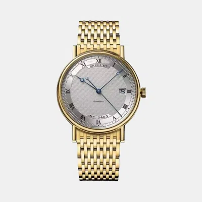 Pre-owned Breguet Silver 18k Yellow Gold Classique 5177ba/15/av0 Automatic Men's Wristwatch 38 Mm