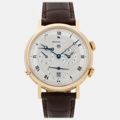 Pre-owned Breguet Silver 18k Yellow Gold Classique 5707ba/12/9v6 Automatic Men's Wristwatch 39 Mm