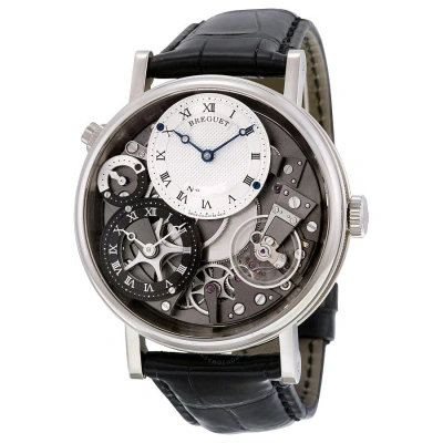 Breguet Tradition 18kt White Gold Gmt Manual Silver Skeleton Dial Men's Watch 7067bb/g1/9w6 In Black