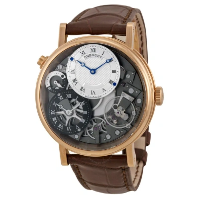 Breguet Tradition Gmt Manual Skeletal Dial Leather Men's Watch 7067brg19w6 In Brown