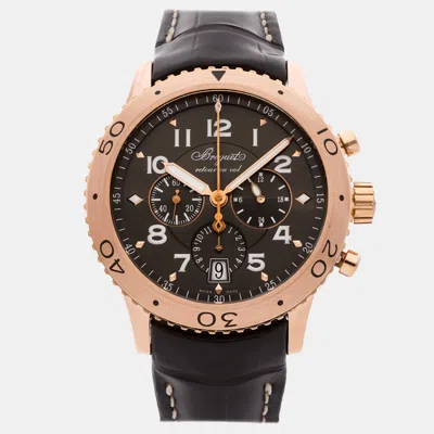 Pre-owned Breguet Transaltantique Type Xx 3810br/92/9zu Brown 18k Rose Gold Automatic Men Wristwatch 42mm