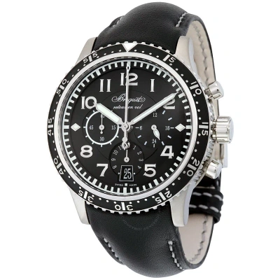 Breguet Transatlantique Type Xxi Flyback Automatic Black Dial Black Leather Men's Watch 3810tih23zu