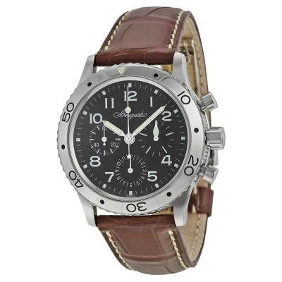 Breguet Type Xx Aeronavale Automatic Chronograph Black Dial Brown Leather Men's Watch 3800st929w6 In Black / Brown