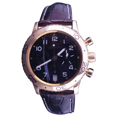 Pre-owned Breguet Type Xx Transatlatique In Rose Gold Rose Gold On Strap With Black Dial 3820br/f2 In Red