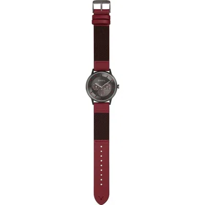 Breil Red Fabric Watch In Brown