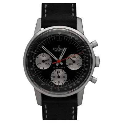 Pre-owned Breitling 1969  Top Time Vintage Aviator's Panda Dial Chronograph Watch - Ss In Multi