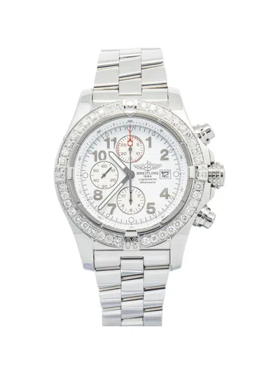 Pre-owned Breitling 2008 Chronometre Diamond 44mm Watch In White
