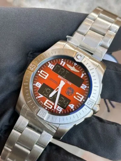 Pre-owned Breitling 2024  Professional Aerospace B70 Orbiter Orange Titanium 43mm