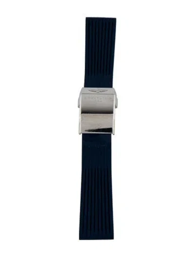 Pre-owned Breitling 24mm Watch Strap In Blue
