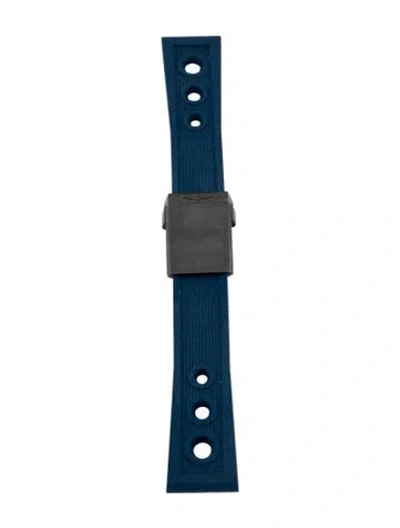 Pre-owned Breitling 24mm Watch Strap In Blue