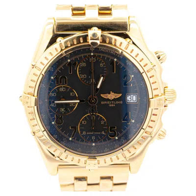 Pre-owned Breitling 44mm Black Dial Chronomat 1884 In 18k Yellow Gold With Box & Papers