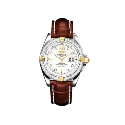 Breitling Automatic Diamond White Mother Of Pearl Dial Watch B4935053/a594brcd In Brown