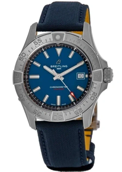 Pre-owned Breitling Avenger 42mm Automatic Blue Dial Strap Men's Watch A17328101c1x1