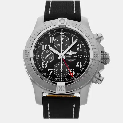 Pre-owned Breitling Avenger A24315101b1x1 Black Stainless Steel Automatic Men's Watches 45mm