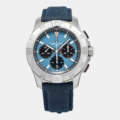 Pre-owned Breitling Avenger Ab0147 Automatic Blue Stainless Steel Men's Wristwatch 44 Mm