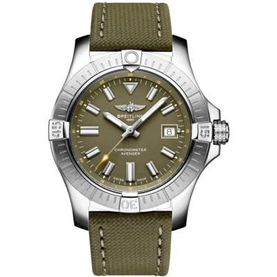 Breitling Avenger Automatic Chronometer Green Dial Men's Watch A17318101l1x1 In Green / Khaki