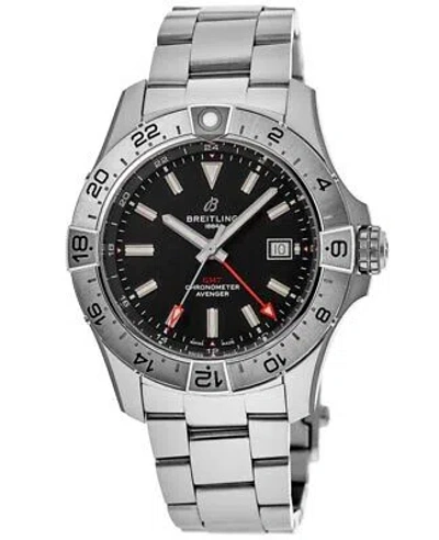 Pre-owned Breitling Avenger Automatic Gmt 44 Black Dial Men's Watch A32320101b1a1