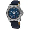Breitling Avenger Automatic Gmt 44 Blue Dial Leather Strap Men's Watch A32320101c1x1 In Blue