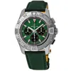 Breitling Avenger B01 Chronograph 42 Automatic Green Dial Leather Strap Men's Watch Ab0146101l1x1 In Green