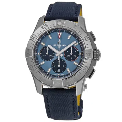 Breitling Avenger B01 Chronograph 44 Automatic Blue Dial Leather Strap Men's Watch Ab0147101c1x1 In Multi