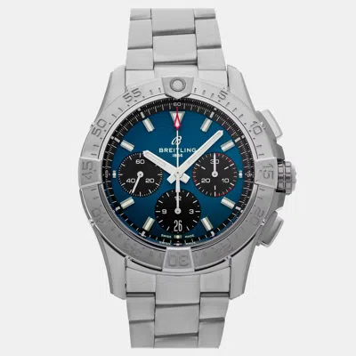 Pre-owned Breitling Avenger B01 Chronograph Ab0146101c1a1 Blue Stainless Steel Automatic Men's Watches 42 Mm