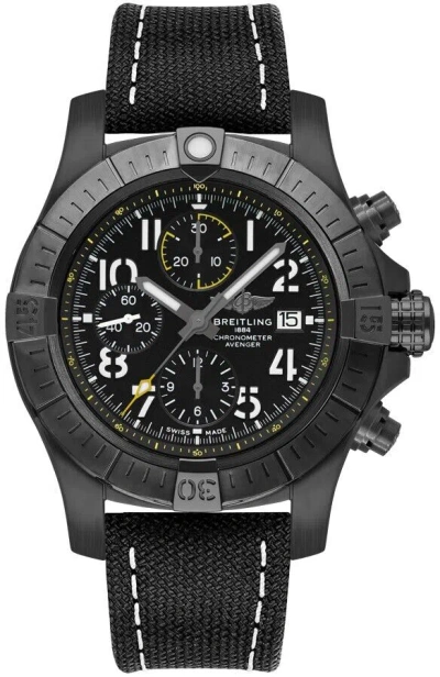 Pre-owned Breitling Avenger Chrono Automatic Black Titanium Men's Luxury Sports Watch